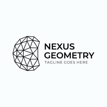 Abstract Low poly geometric sphere for modern technology digital innovation network scientific precision logo design