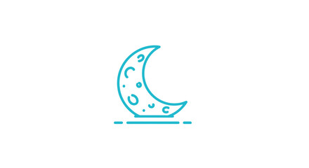 Crescent Moon Icon Simple Design Element. © Acuba