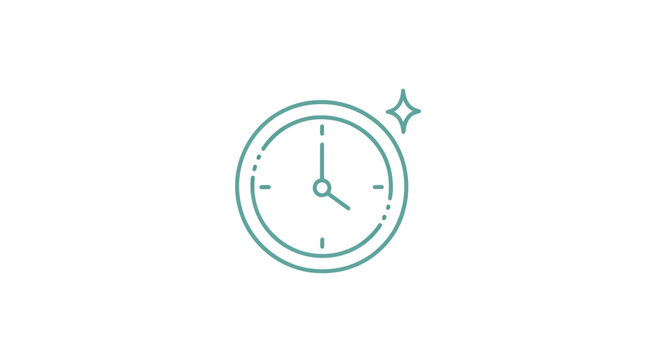 Simple Line Art Alarm Clock Icon.