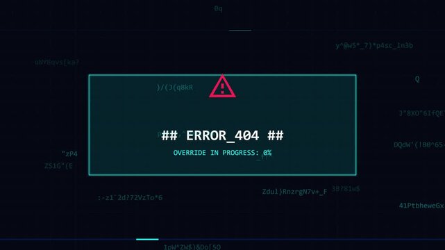 System breach hacking. Digital glitch line on black background for system breach