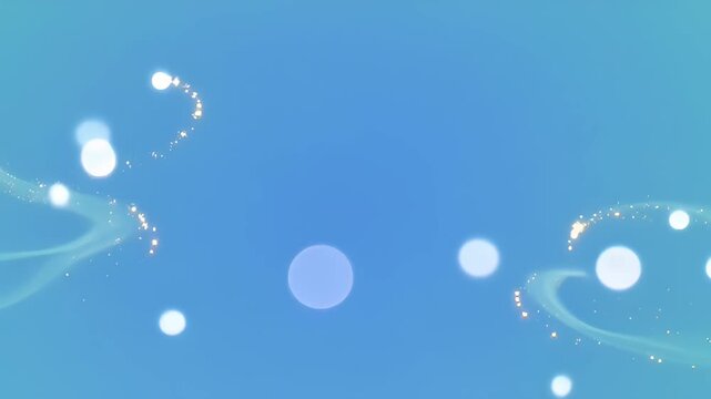 Abstract green bokeh background with soft blue light and glowing circle, dreamy smooth blur texture, calm clean minimal design for searchable SEO background footage