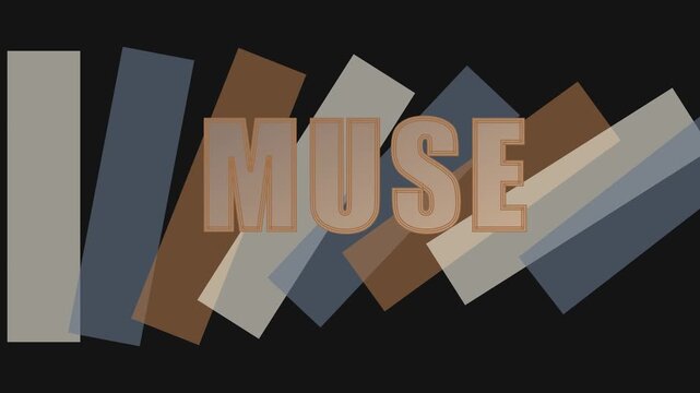 Muse typography motion with abstract geometric animation 4k background, and dynamic sliding, bars motion abstract
