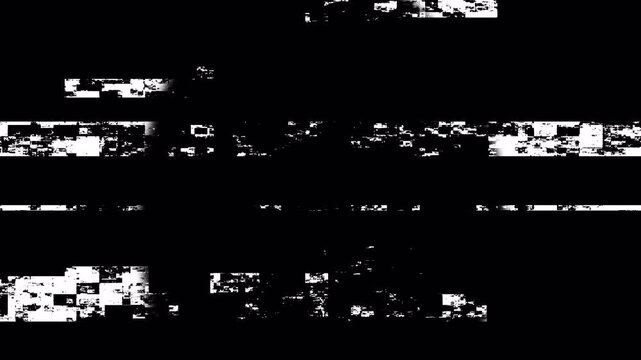 Digital Noise Glitch Transition with Signal Corruption and Static Distortion