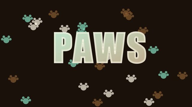 Paws animated animation 4k background, with floating pet, prints for animal, lovers and veterinary