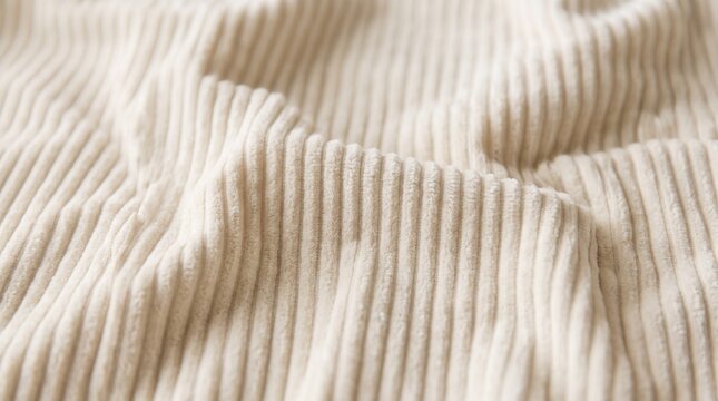 Fabric texture background in Cloud Dancer, color 2026 year lofty shade of white.corduroy texture as fashion design background in trendy color 2026 year Cloud Dancer.Soft warm textile elegant aesthetic