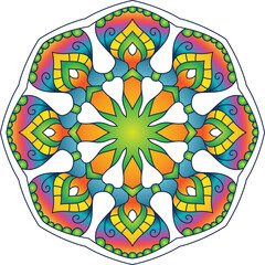 Fototapeta premium Decorative rounded mandala zen tangle design colouring book page