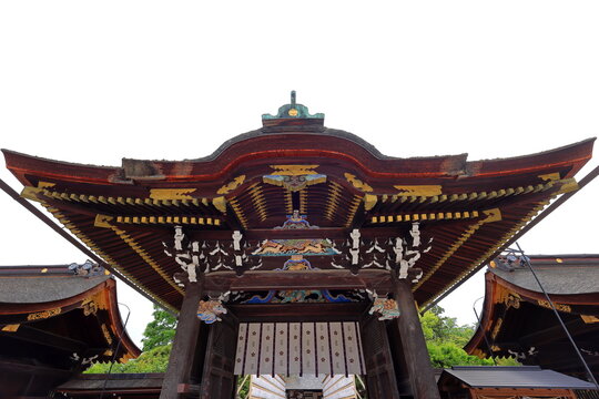  Kitano Tenman gu Shrine with 10th-century origins featuring in Kamigyo Ward, Kyoto, Japan