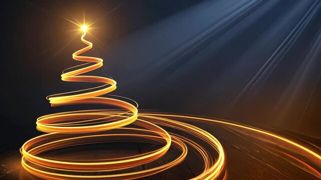 Momentum spiral light trails success growth abstract energy glowing progress upward celebrate festive background on dark wooden floor