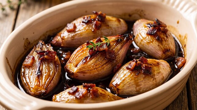 Roasted Chicken Drumsticks with Herbs in Rustic Ceramic Bowl