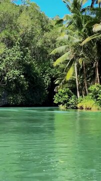 Crystal Clear Maron River in Pacitan, East Java, Indonesia