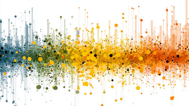 Colorful Data Points Scatter on White Background Abstract Analytics Visualization