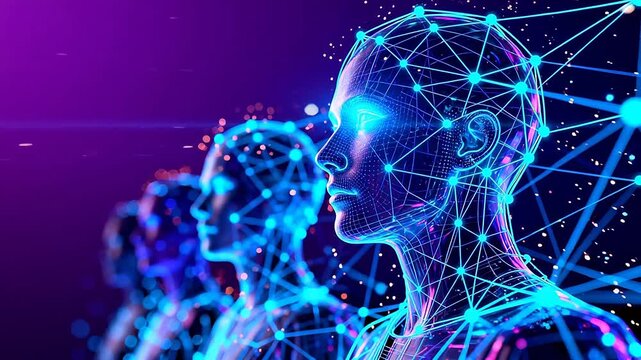 Digital human heads with network connections