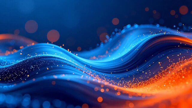 Abstract wave of blue and orange light