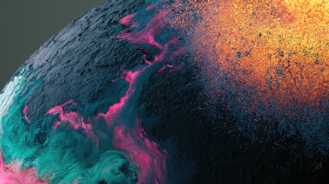 Cosmic swirling colors, textures, and abstract galactic formations