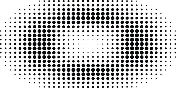 Abstract Black Halftone Dot Pattern with Elliptical Radial Gradient Texture for Modern Minimalist Graphic Design Backgrounds
