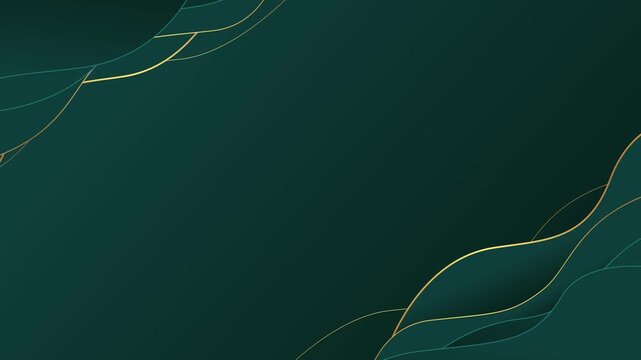 Abstract Green and Gold Wavy Background Seamless Loop