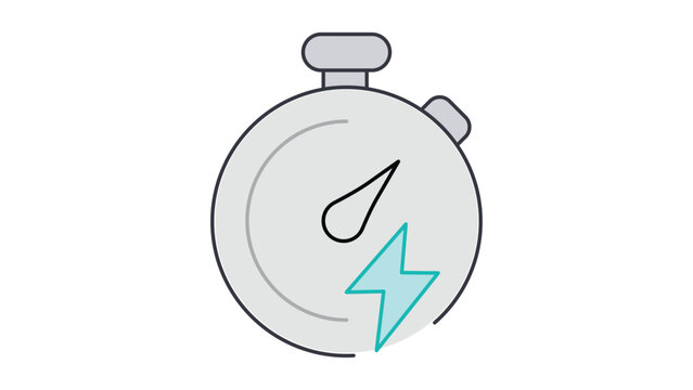 ai speed performance stopwatch icon with lightning fast processing automation vector illustration