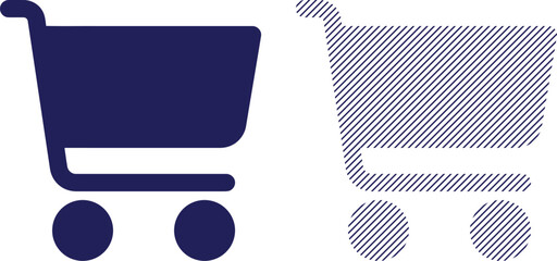 E commerce shopping cart icon set with solid and outlined styles © MDALIF