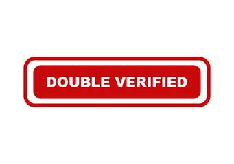 Fototapeta premium Double verified red label button with white text for website interface design and secure user account authentication isolated on transparent background