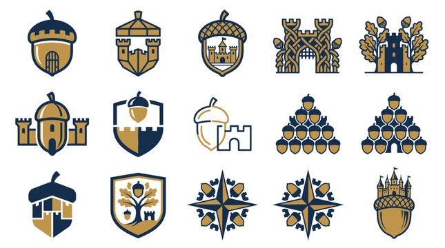 Heraldic crests and coats.