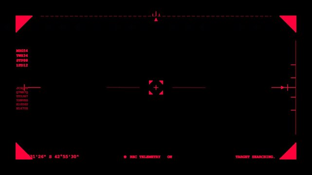 drone camera recording interface active scanning threat detected red crosshair lock 4k
