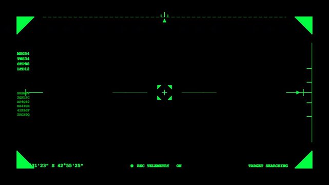 drone camera recording interface dynamic scanning tactical night vision green hud 4k