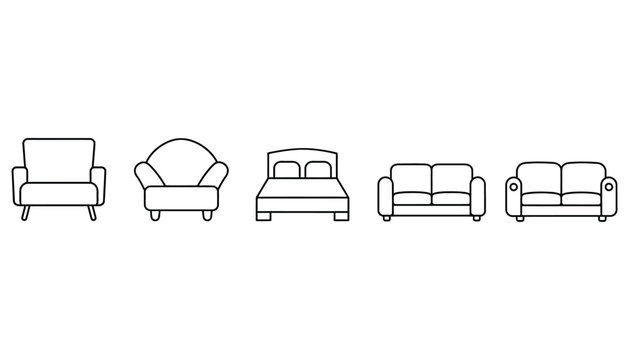 Imagine prompt furniture sofa couch bed minimalist set icons