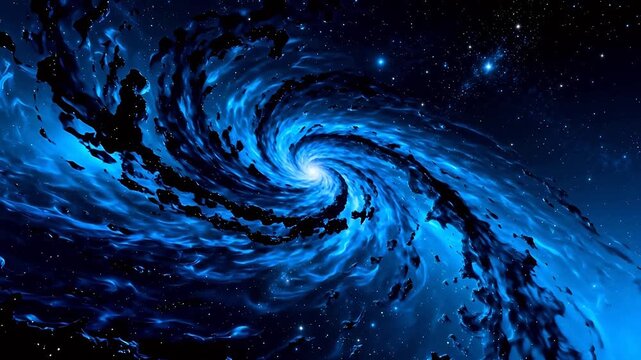 Blue spiral galaxy in space