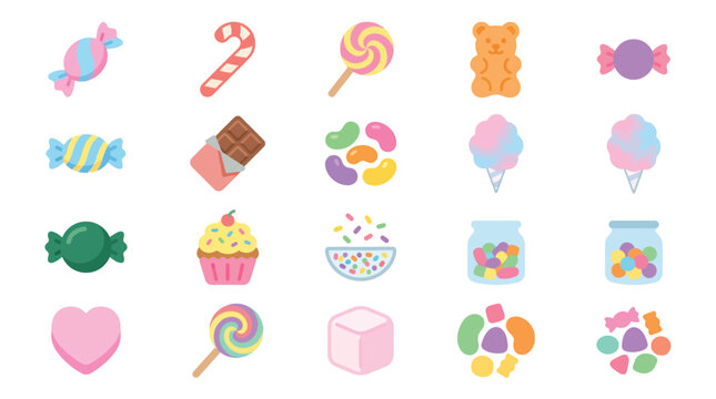 A colorful collection of assorted candies, sweets, and treats, perfect for a fun and festive theme.