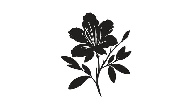 Imagine prompt: floral azalea flower silhouette graphic