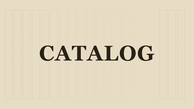 Minimalist catalog title card with typography for business presentations and marketing projects animation 4k