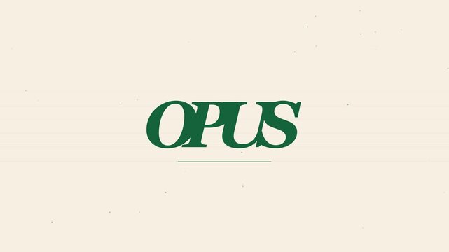 Opus typography motion on minimalist cream animation 4k background, for branding and, creative projects