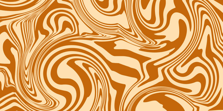 Swirl Caramel Pattern. Vector Splash Caramel Sauce Background. Swirl Peanut Butter Texture. Toffee and Milk Pattern. Liquid Chocolate Bg