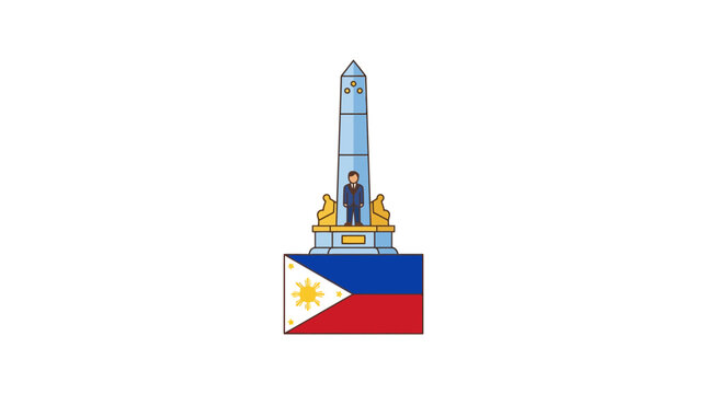 Rizal Monument and Philippine Flag - Symbol of Filipino Independence and Patriotism