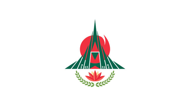 Jatiyo Smriti Soudha Bangladesh National Monument Symbol Vector Illustration