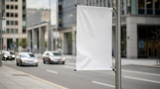 pole banner in city