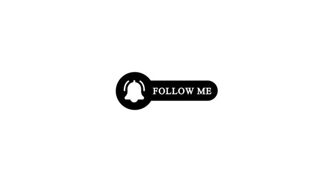 Animated follow me bell notification button overlay for social media subscribe call to action
