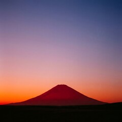Fototapeta premium mountain silhouette at sunset on white background