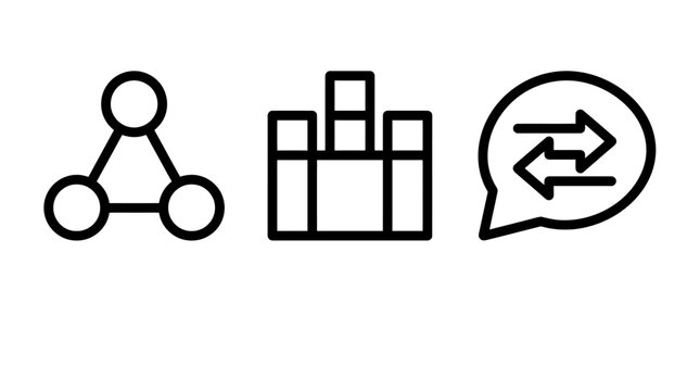Data network and exchange icon set with exchange transfer business connection statistics communication technology interface management corporate analysis updating information infrastructu