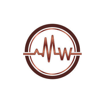 Heartbeat Line MW Monogram Logo