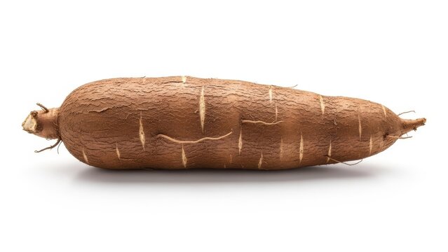 Cassava Root Vegetable Isolated on White Background