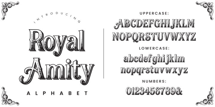 Royal Amity Ornate Serif Font Decorative Vintage Lettering for Elegant Brand Identity
