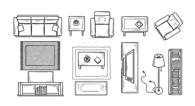 Collection Of Household Appliance Icons In Line Art Style.