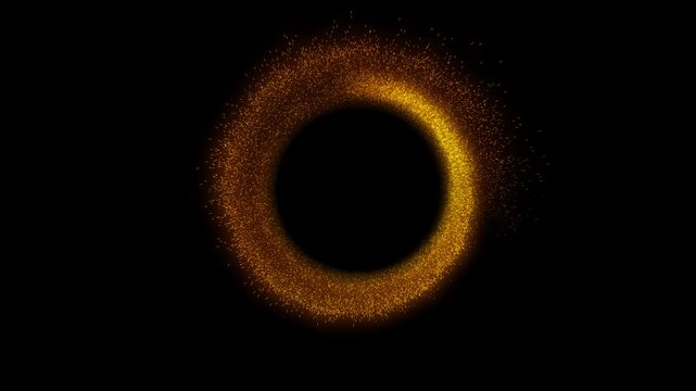 Portal animation with orange fire ring and sparks on transparent background. 