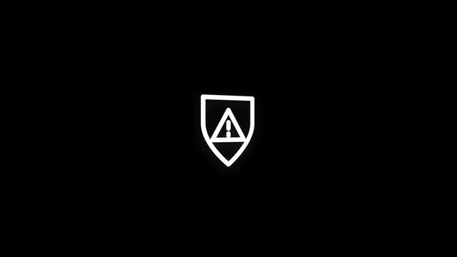 Premium risk management line icon animation with smooth reveal and seamless loop. Ideal for business strategy, compliance, planning, and operational management.