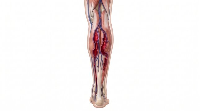 3D Anatomical Diagram of Venous Blood Pooling in Orthostatic Hypotension