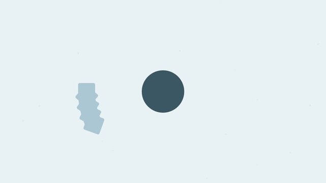 Minimalist abstract motion with rotating geometric shapes and central dark circle animation 4k