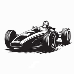 Obraz premium Classic Formula One Race Car Vector Illustration On White Background