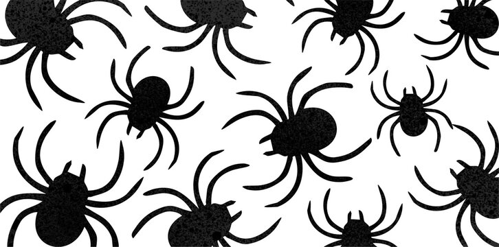 pattern of many small spiders on white surface background