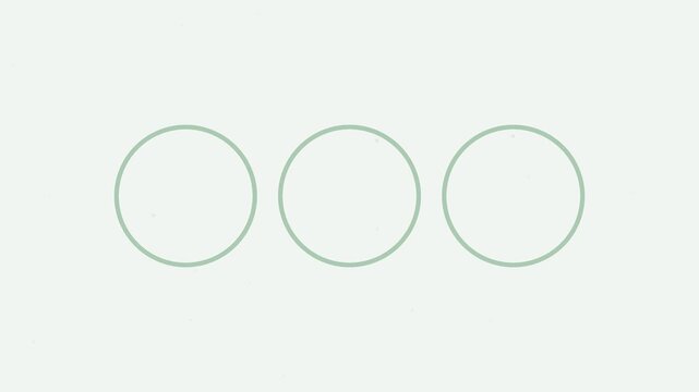 Minimalist loading animation with three pulsing circles on soft 4k background, for ui ux, and digital interface projects